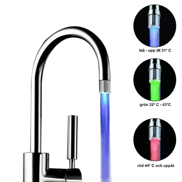 LED-vandhanedyse med temperatursensor