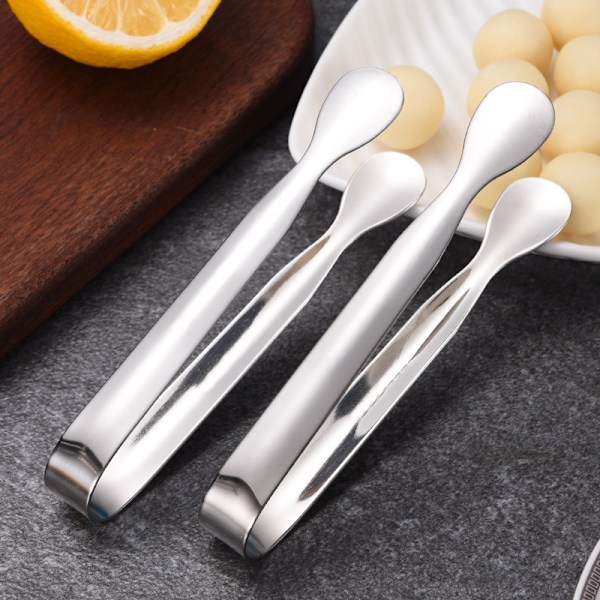 2-pak mini tang Sukker tang Is tang i rustfrit stål Lille serveringstang