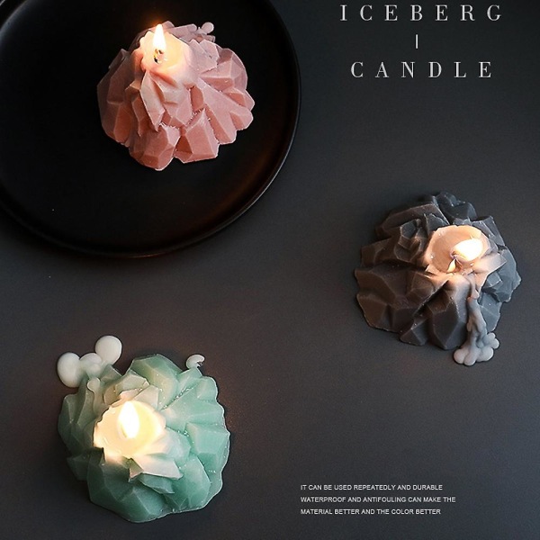 Iceberg Candle Doft Candle Creative Gift Födelsedagspresent Hem Doft Candle grey style2