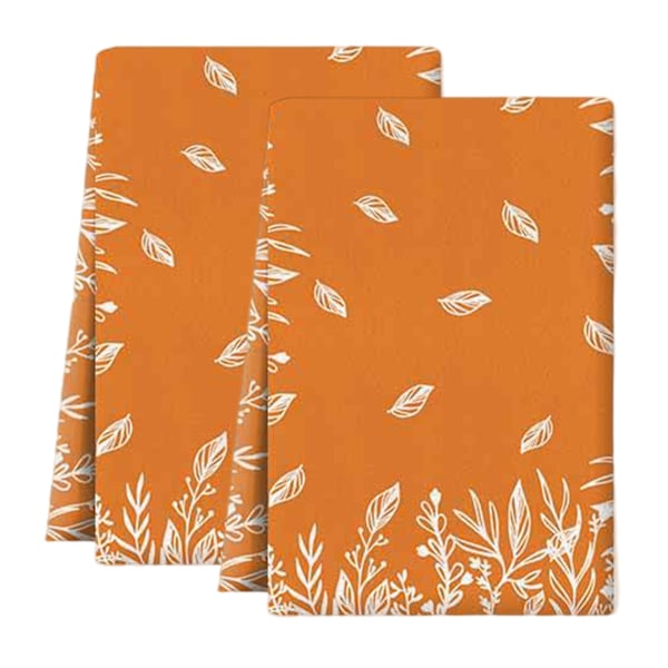 2-pack Handdukar Söta Pumpor Lönnlöv Bomull Badhandduk Höst Diskhandduk för Thanksgiving Torkning Rengöring Matlagning, 40*60cm Style 4