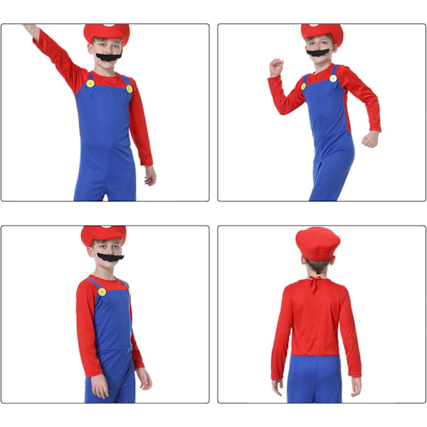 Super Costume Brothers Cosplay Kostyme Fantomiantrekk Halloween Karneval Kostyme Unisex Herrer Kvinner Voksne Barn Tenåringer L Children male red