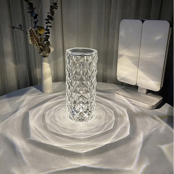 LED Lampe med Rose Refleksjon - 16 Farger Transparent Transparent