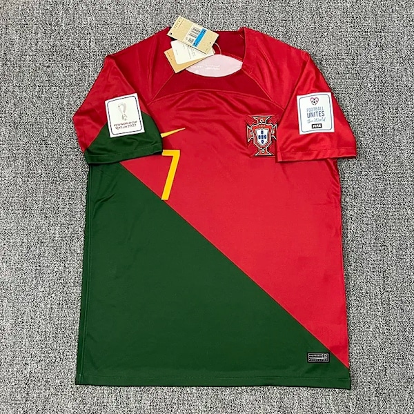 22-23 Portugal Hjemmedrakt #7 Ronaldo Fotballdrakt Kostyme Barn & Voksen Original Reproduksjon 20（110-120cm）
