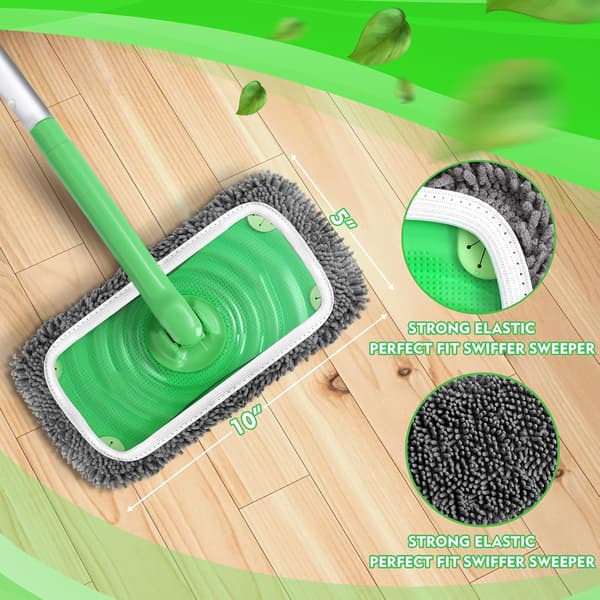 Återanvändbara våta dynor påfyllning för Swiffer Sweeper Mopp - Torra sopdukar & våta moppdukar, 6-pack (Mopp ingår ej)