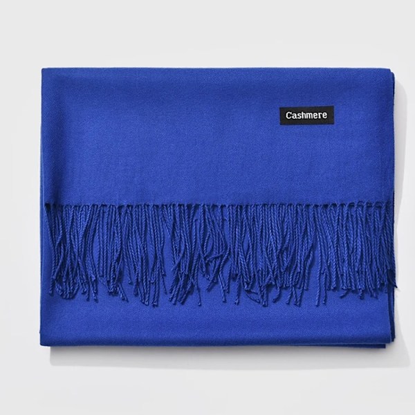 Blå sjal - Imitationscashmeresjal Blå Blue