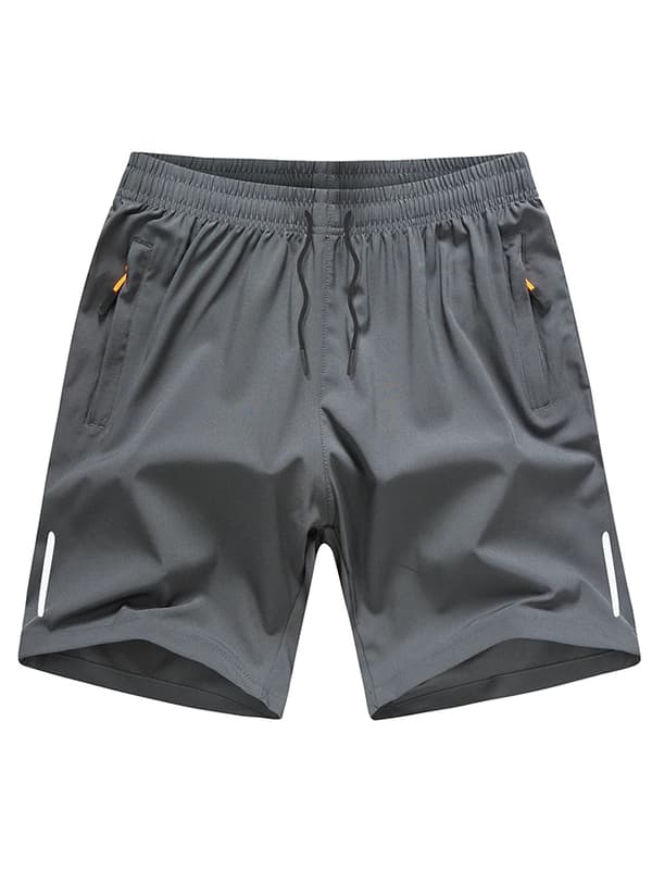 Mænds afslappede strandshorts i issilke, kølige, åndbare, elastiske, slanke, hurtigtørrende, store størrelser, grå grå Gray M