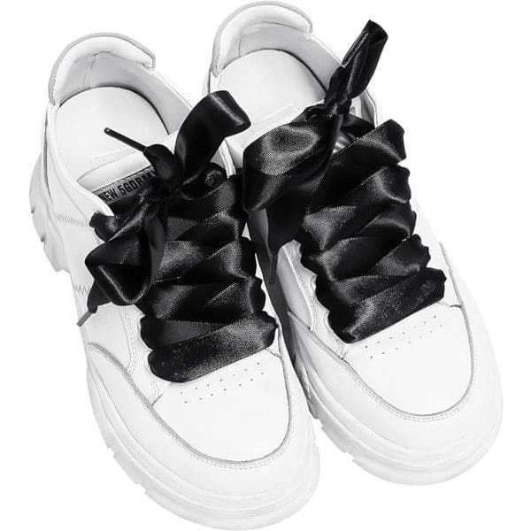 Par flade satinbånd snørebånd farverige silkesko 80*2cm