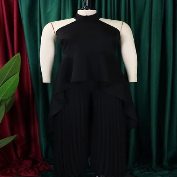 Sommarmode Rygglösa vida benbyxor Svarta Black S