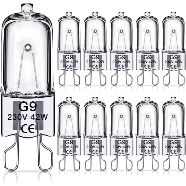 G9 halogeenivalot, 230V, 10 kpl 42W