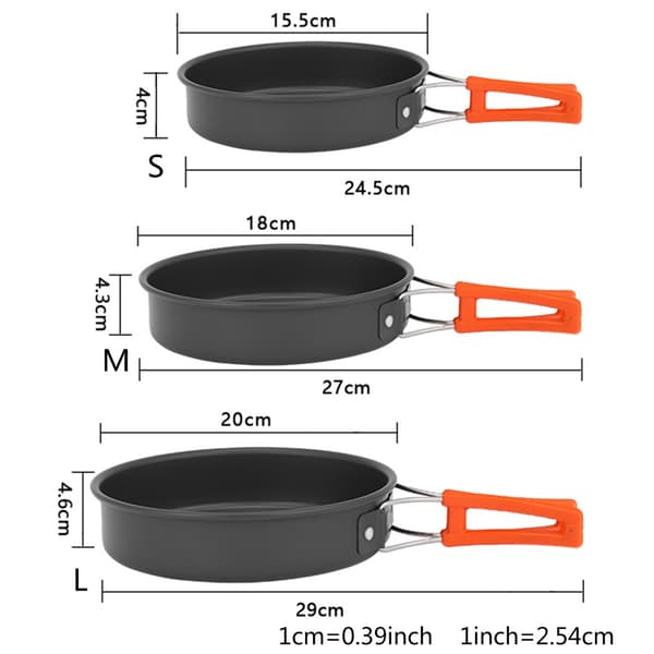 Camping Stekepanne Bærbar Rask Oppvarming Stekepanner Sammenleggbar Kjele Gryte 0.19 medium size
