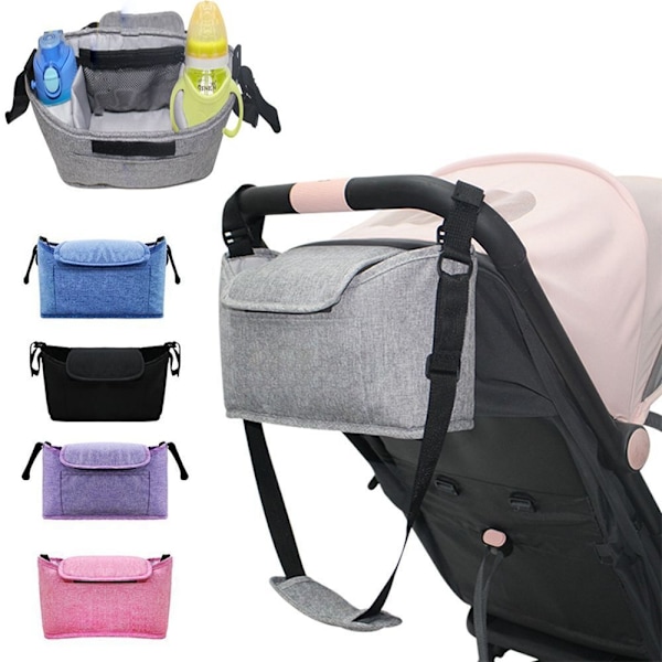 Barnvagnsväska Hängväska Barnvagn Baby Organizer Mammaväska Y Black