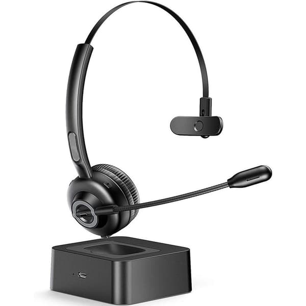 Bluetooth Headset, V5.0 Trådløst Business Headset med Mikrofonarm