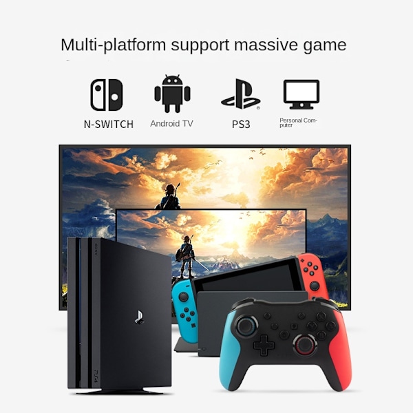 Switch Spelkontroll Bluetooth Trådlös Handkontroll Gyroskop Dubbel Vibration Android-surfplatta Black Myth Wukong White Black Black