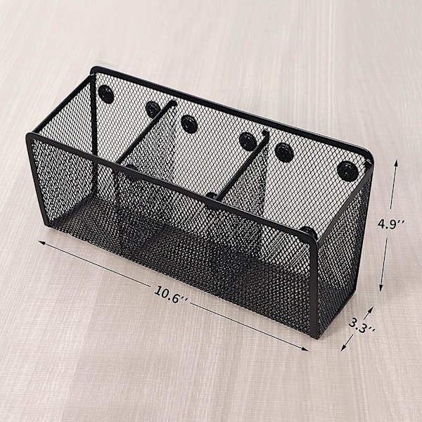 Magnetisk penneholder, net-opbevaringskurv med ekstra stærk magnet til køleskab, whiteboard, skabstilbehør, kontorartikelorganisator