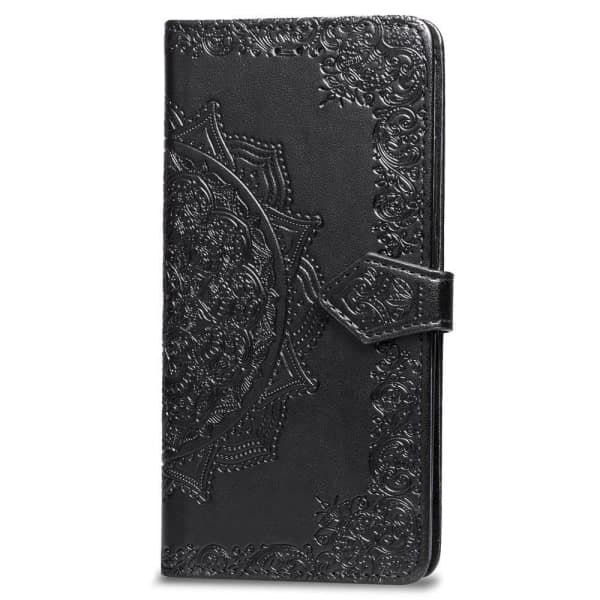 Kompatibel med iPhone 7/8/SE (2020/2022) - Mandala Læder Etui - Sort Sort Sort