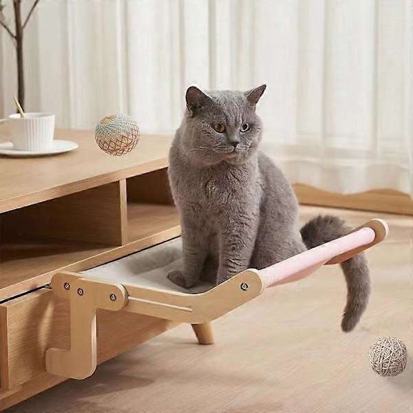 Fönstersida Kattsäng Hängande Balkongfönster Katthängmatta Hängande Kattbo Kattfönsterbräda Ram Sängkant Hängande Bo Bärande 40kg pink
