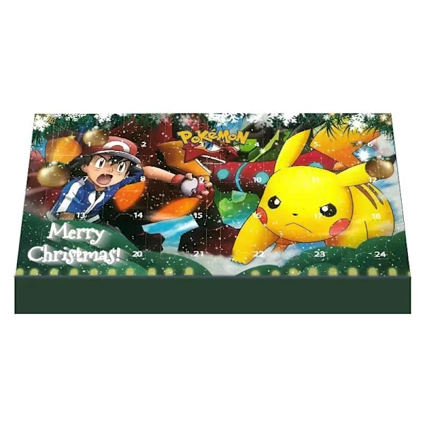 Pokemon 2024 Julekalender til Børn, (Opgraderet Version) 27 Gavedele - Tilfældig Stil (Blind Box), Julekalender til Børnefestival D