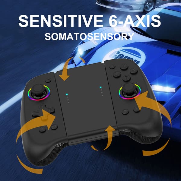Kompatibel trådlös handkontroll (V/H) för Switch / OLED Lite, joysticks med Custom Crossing Edition Black