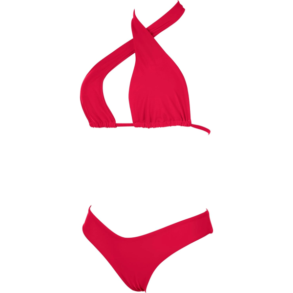 Bikini Set Sexig Bikini Brasiliansk Stil Red L