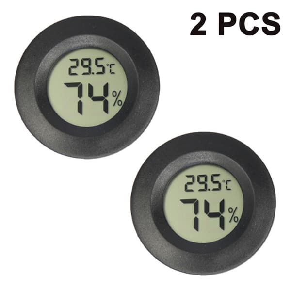 2-pakning Mini Hygrometer Termometer Digital LCD-skjerm