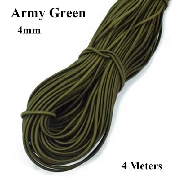 Sterkt Elastisk tau Gummistrikk ARMY GREEN 4MM - lager Army Green Army Green 4mm