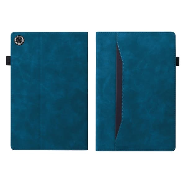 Nahkakotelo tikkauksilla Samsung Galaxy Tab A9+ -tabletille Blue