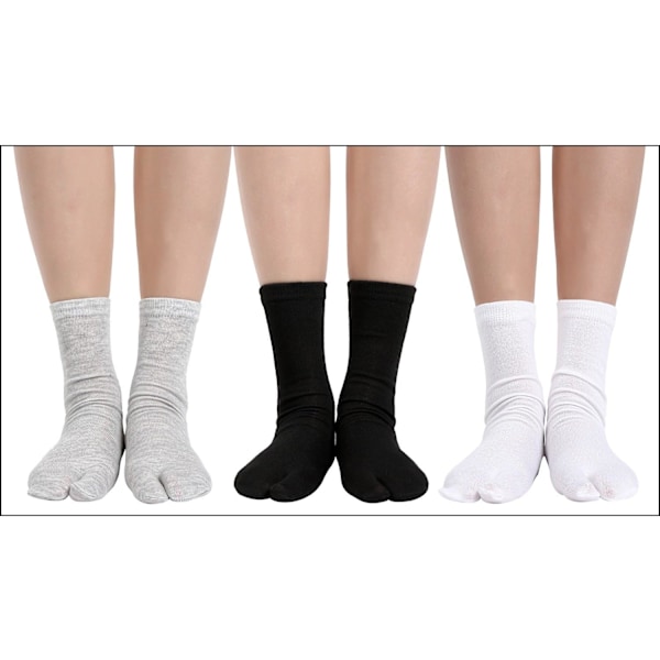 6 par unisex tabi flip flop strumpor geta strumpor bomull split toe tabi strumpor elastiska för kvinnor och män, flerfärgade