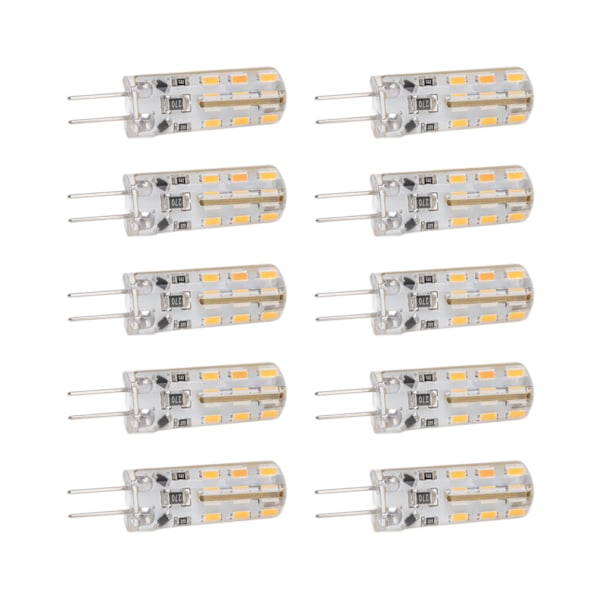 10 kpl G4 LED-lamppu 1,5 W DC12V Lämmin valkoinen 3000K 110LM Bi Pin -valonlähteet LED kaappivalaistukseen Piha