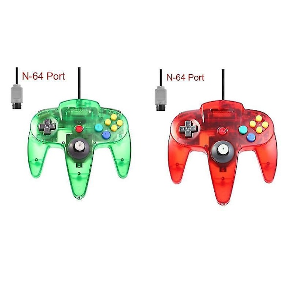 2-pack Klassisk Trådbunden N64-handkontroll Retrospel 64-bitars Spelhandkontroll Joystick Ersättningshandkontroll 28 2pcs
