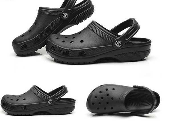 Unisex Crocs rantasandaalit (musta, koko 39-40)