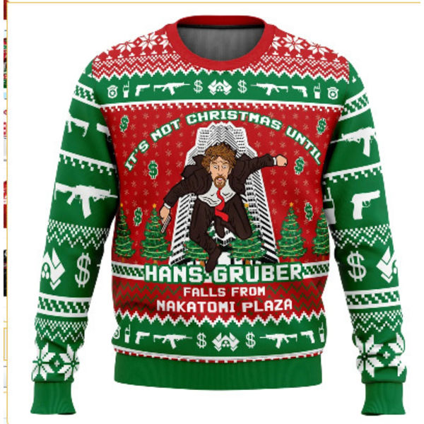 Hans Gruber Fall Nakatomi Plaza Die Hard Fult Jultröja Present Tomte Pullover Herrar 3d Swe L