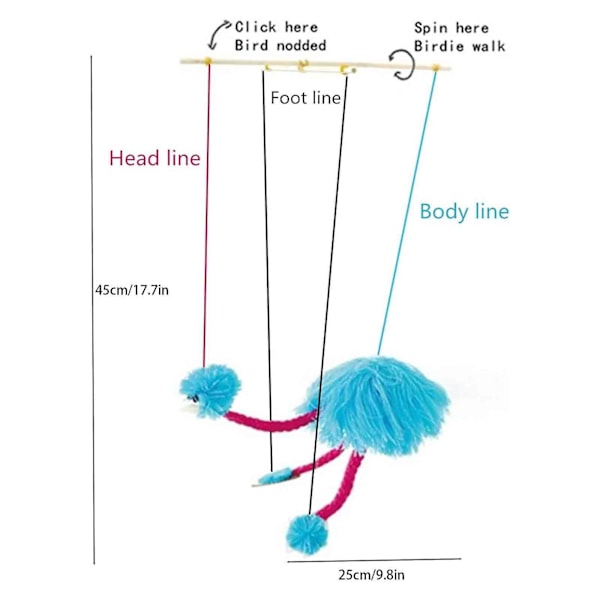 Strutsi Nukke Tr? Marionetti Leikki Hauska Marionetti Nukenarunukke Nopea sjx