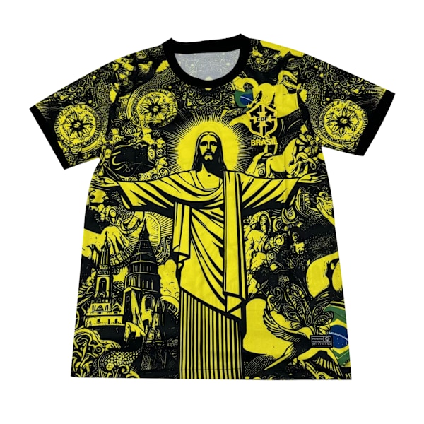 Säsong 2425 Brasilien Kortärmad Fotbollströja Snabbtorkande Sportkläder Gul gul yellow XL