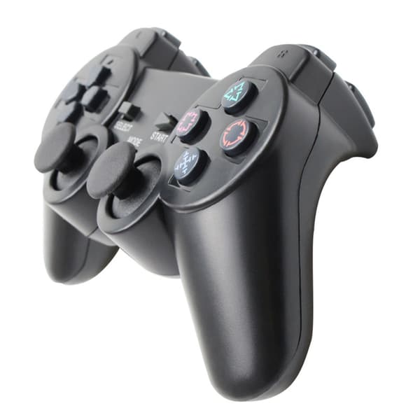 Wireless Gaming Controller Dual Vibration 2.4GHz Low Latency Remote Gamepad Joystick for PS2 Black