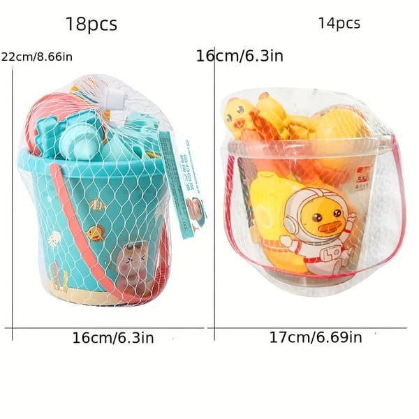 18 st/set Babysandgrävleksaker Plastskopa Sandform Gryta Barn Sommarstrandspel Barnleksaker