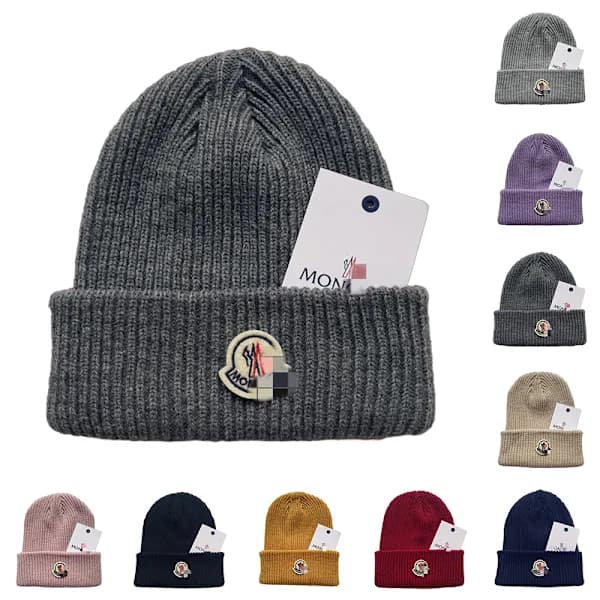 Unisex Stickad Mössa för Kvinnor och Män, Varm Vintermössa Gul