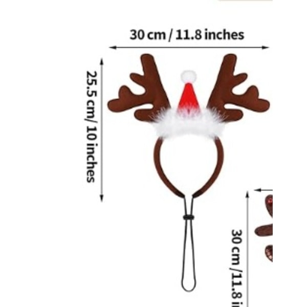 Julegevir, kæledyrshovedbånd, katte- og hundejulehatte, gevirklokker, kæledyrshovedbeklædning brown snowflakes