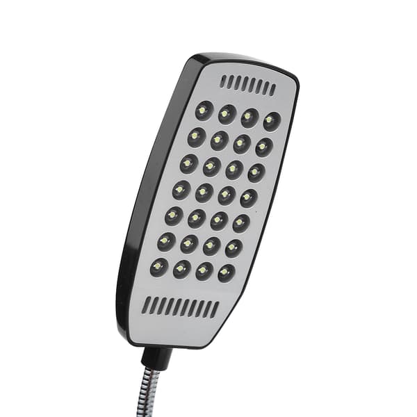 5V Fleksibel Svanenhals Mini USB 28 LED Bærbar Læselampe med Kontakt - Sort Computerlampe
