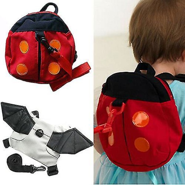 Nyckelpiga Baby Kid Toddler Keeper Walking Säkerhetssele Ryggsäck Leash Strap Bag Red