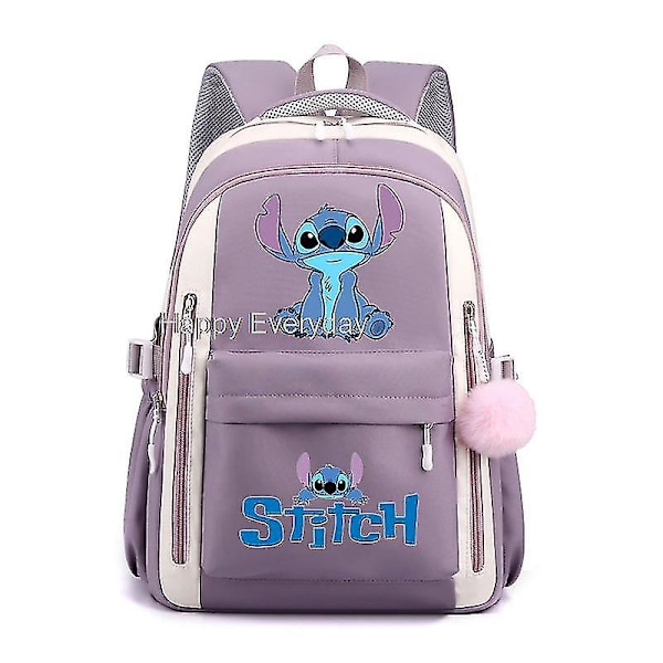 Lilo og Stitch Rygsæk Kvinder Mænd Høj Kapacitet Vandtæt College Skoletaske Trendy Kvinder Mænd Laptop Skoletaske Hot Pink
