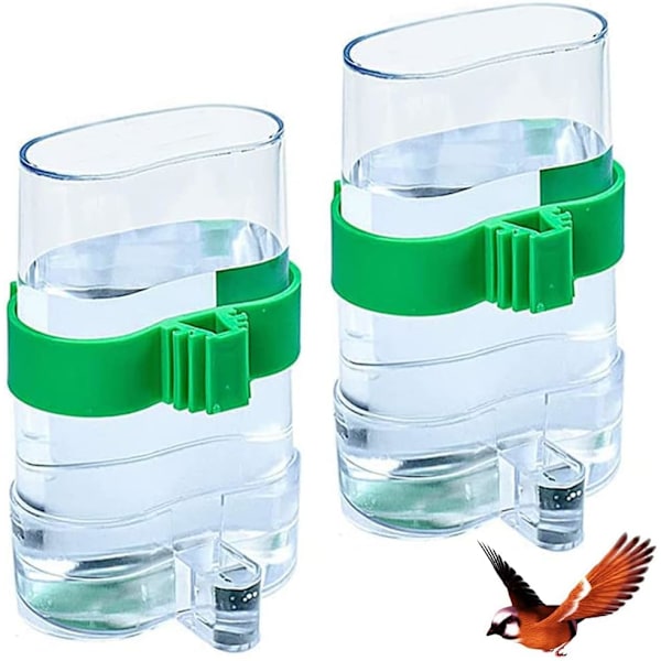 Fågelbur Vattenflaska, 2-pack Fåglar Automatiska Vattenautomater, Transparent Fågelvattendispenser, Automatisk Vattenautomat