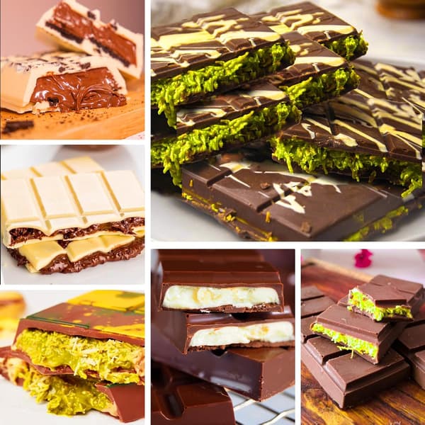 Chokoladeform Dyb, Tyk Silikone Chokoladeform til Fyldt Chokolade, Rektangulær Knafeh Pistacie Chokoladekage Bræk Aparte C rectangular deep chololate