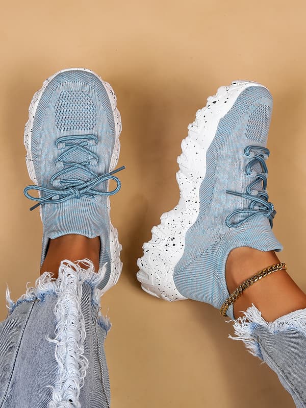 Plus-Size Atletiksko til Kvinder: Åndbare Flyknit Sokke-Stil Slip-Ons white 41