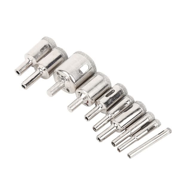10 stk. diamantbelagte hulsave 6-30 mm til marmor, glas og fliseboring