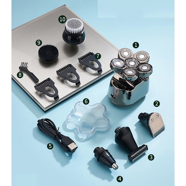 6-i-1 barbermaskin / trimmer for hode og ansikt