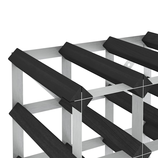 Vinstativ til 12 flasker sort massivt fyrretræ Black Svart