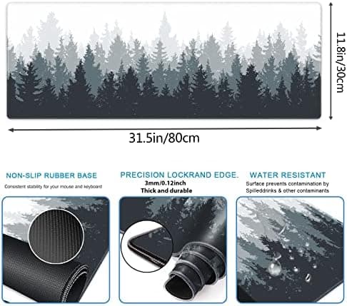 Musematte Skogbakgrunn Mønster XXL XL Stor Musematte Lang Utvidet Musematte Skrivebordsmatte Sklisikker Gummi Musematter PC