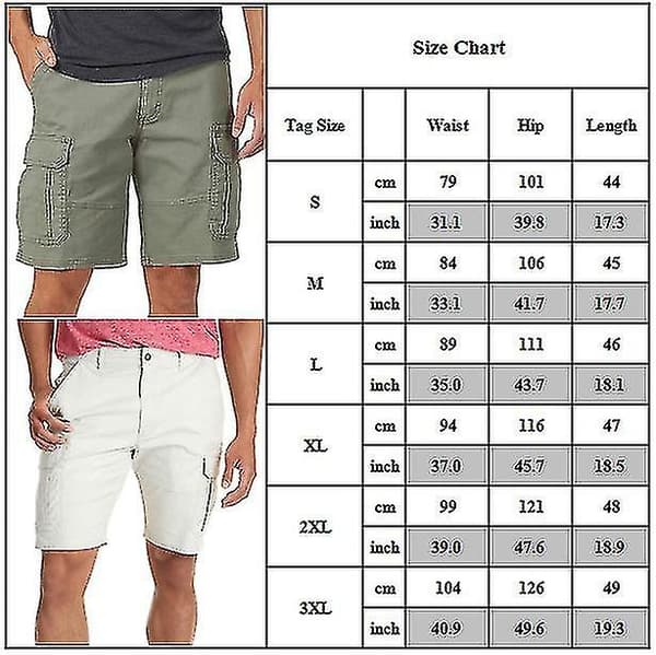 Herreshorts Sommer Casual Flere Lommer Lige Ben Korte Bukser Blå Blue L
