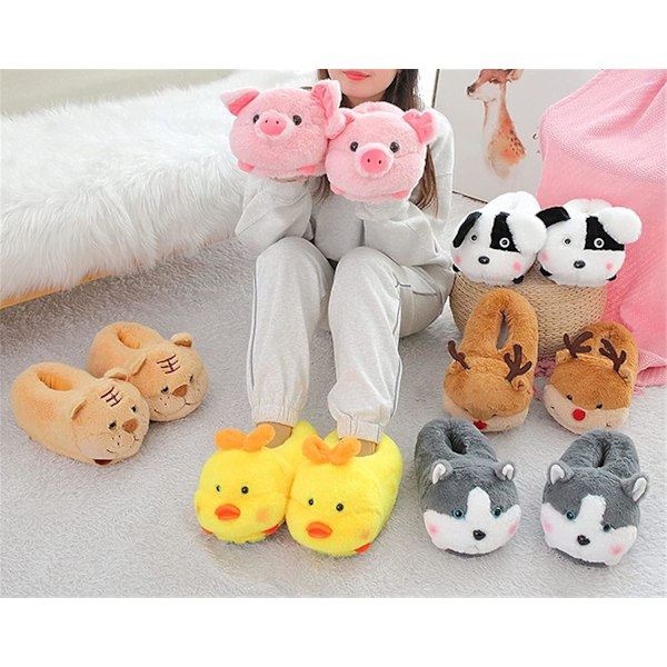 Djurfleecetofflor gris hamster anka