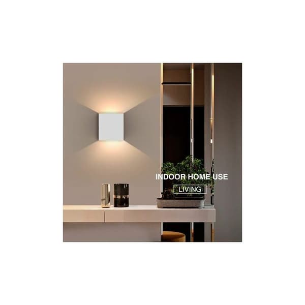 2-pack 6W LED vägglampor för vardagsrum, sovrum, matsal, varmvitt